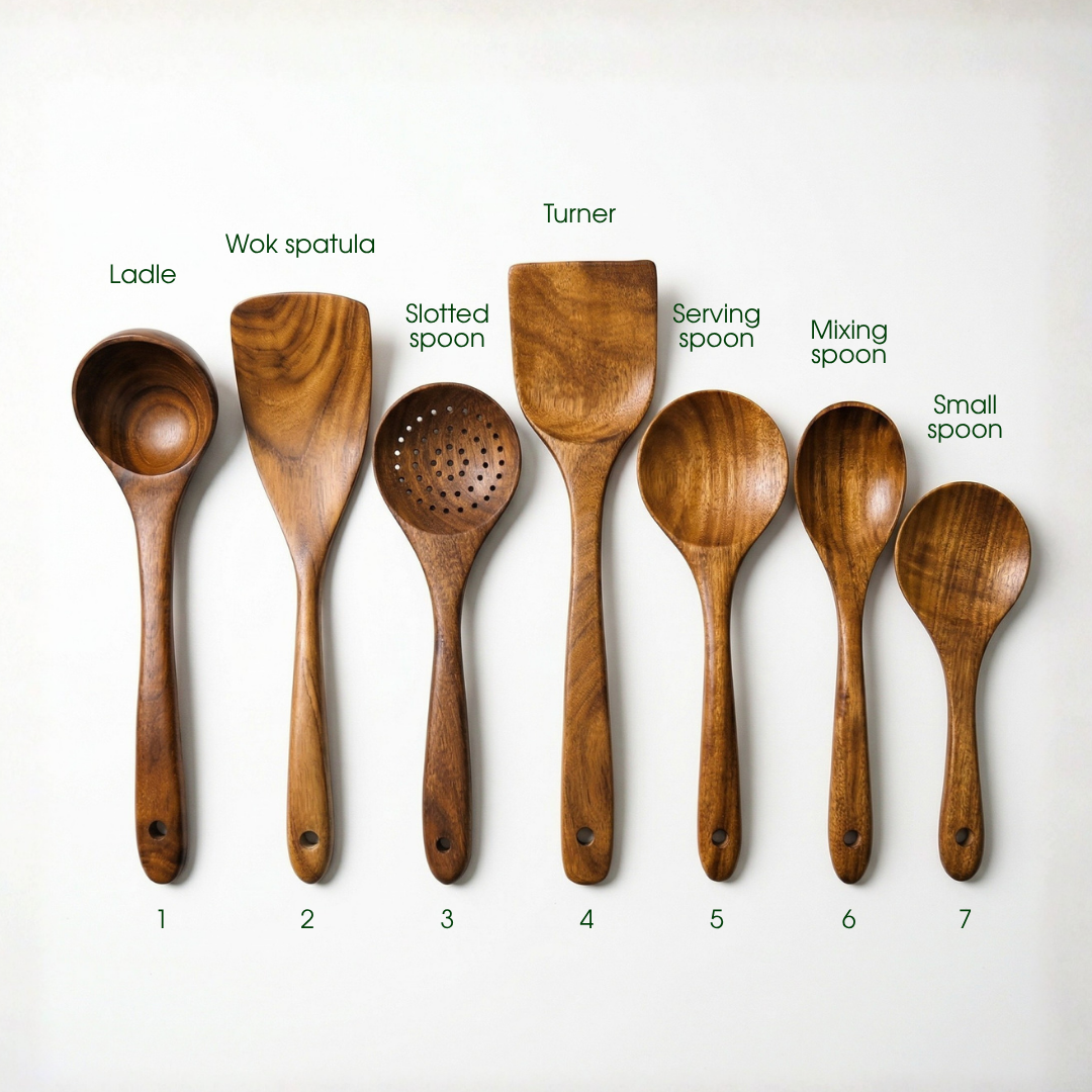 Teak Wood Utensil Set