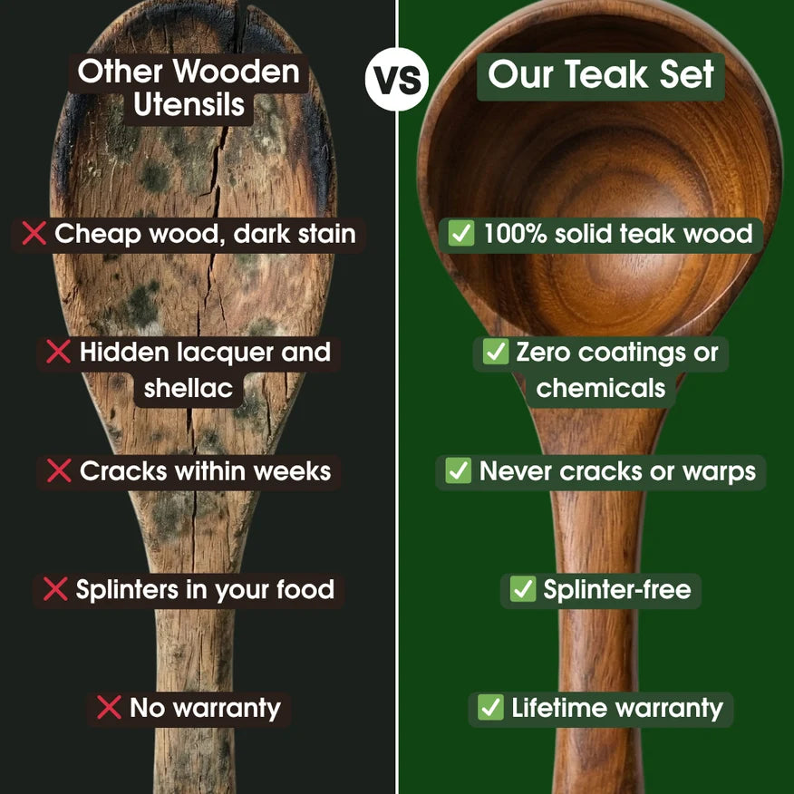 Teak Wood Utensil Set