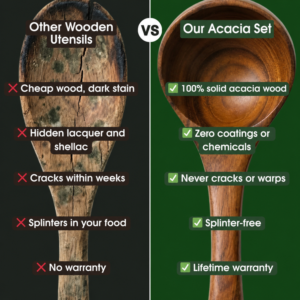 Acacia Wood Utensil Set