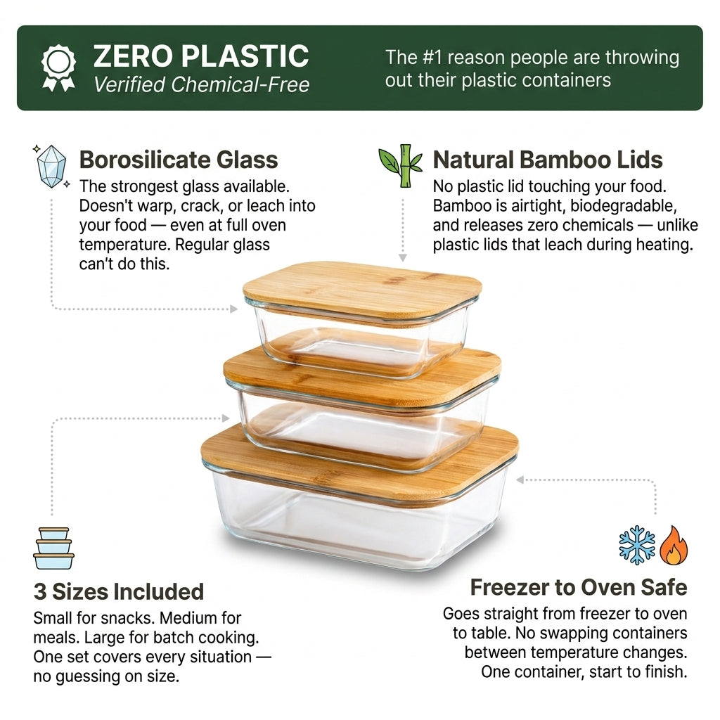 Pure Glass Food Storage Set - 3 Sizes