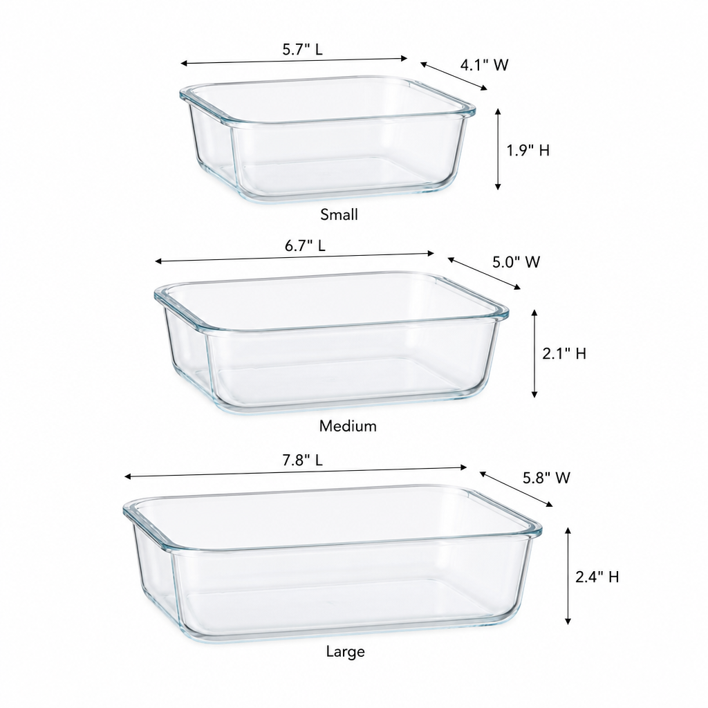 Pure Glass Food Storage Set - 3 Sizes